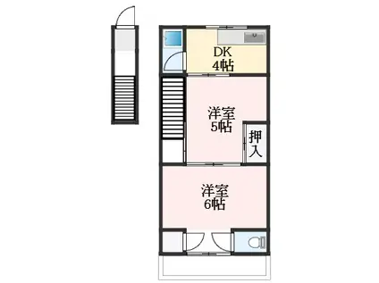 エイト古市(2DK/1階)の間取り写真