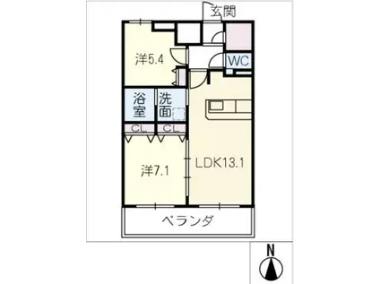 CERESDAIMON(2LDK/13階)の間取り写真