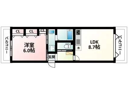アルポルト(1LDK/1階)の間取り写真