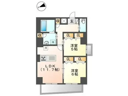 CHEZ KOTOBUKI(2LDK/7階)の間取り写真