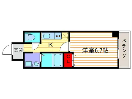 GRANDOETERNA京都西京極(1K/6階)の間取り写真