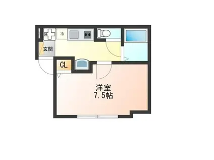 ベネボレンス立川(1K/2階)の間取り写真