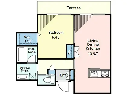 南馬込1丁目メゾン(1LDK/1階)の間取り写真