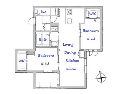 WILL COURT19(2LDK/2階)の間取り写真