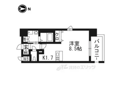 プレサンス京都三条大橋雅殿(1K/5階)の間取り写真