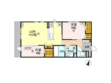 D´SOPHIA(2LDK/1階)の間取り写真