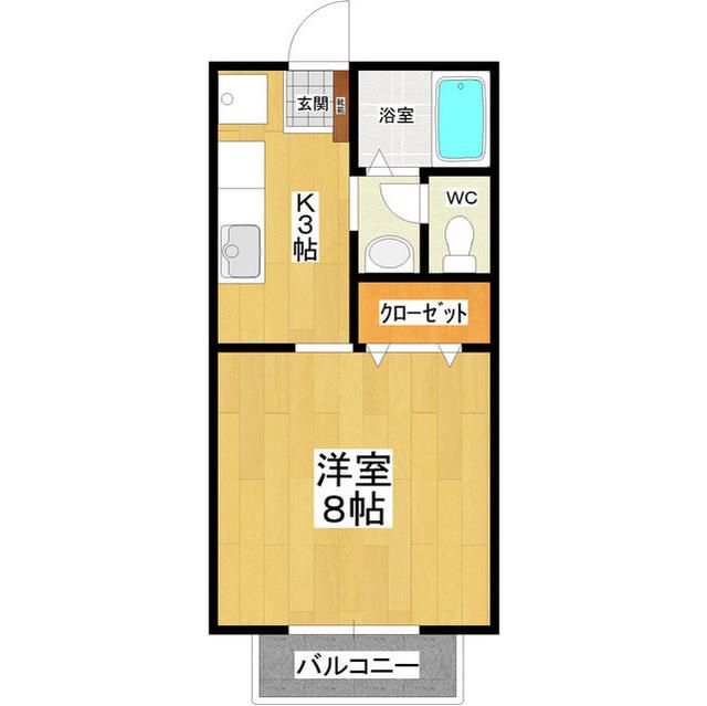 森ハイツ(1K/1階)の間取り写真