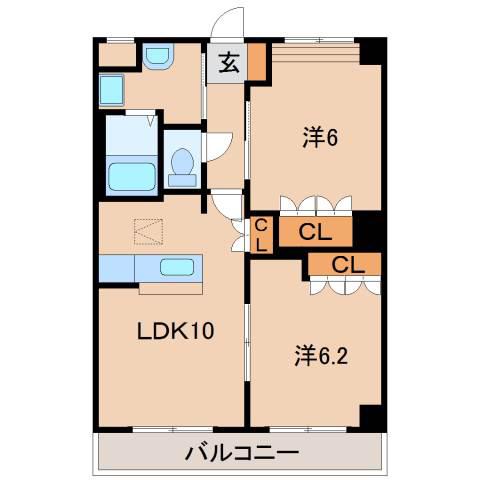 プランドールM&N(2LDK/1階)の間取り写真