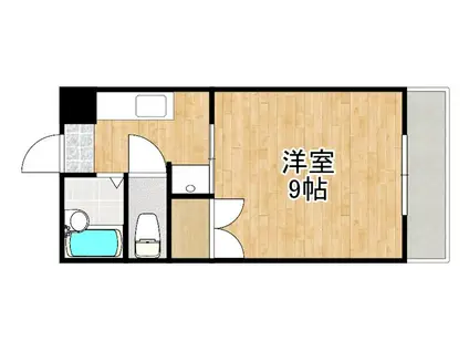 イペリアルコート国分(1K/3階)の間取り写真