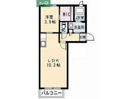 シャーメゾン学南町(1LDK/1階)の間取り写真