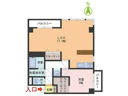 ヴィラ岡本(1LDK/2階)の間取り写真