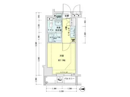 メインステージ錦糸町駅前II(1K/8階)の間取り写真