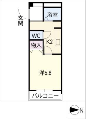コンフォース中平(1K/2階)の間取り写真