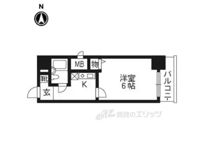エスリード四条河原町(1K/12階)の間取り写真