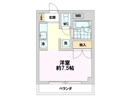 リベルテ八王子(1K/3階)の間取り写真