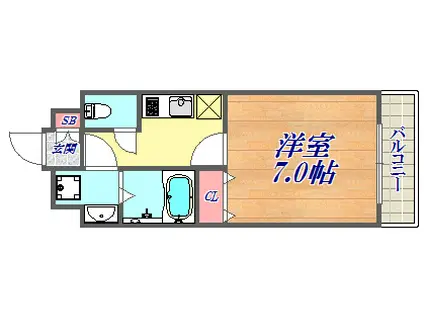 スワンズ新神戸ウィータ(1K/6階)の間取り写真