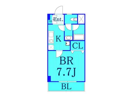 プラムフィールド(1K/2階)の間取り写真