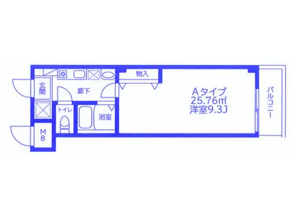 アトーレ鈴谷(1K/3階)の間取り写真