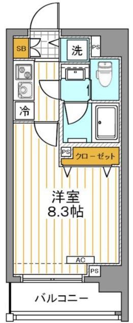 DIPS新宿御苑(1K/8階)の間取り写真