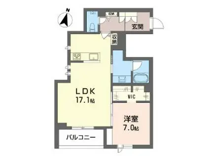 カンタービレ荻窪(1LDK/2階)の間取り写真