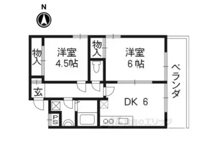 アビィロードハウス(2DK/3階)の間取り写真
