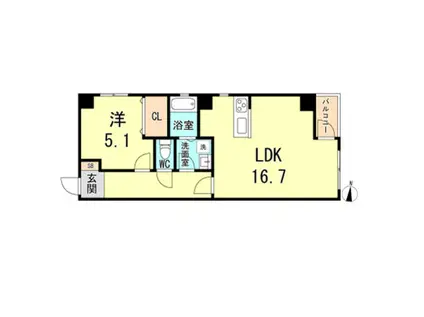 メゾン島上(1LDK/2階)の間取り写真