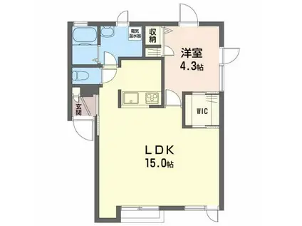 メゾンさくら(1LDK/2階)の間取り写真