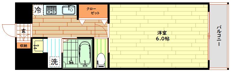 DOLCE(1K/6階)の間取り写真