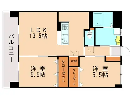 シベールNISHIDA(2LDK/4階)の間取り写真