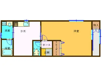 カーサ・エレガンテKM(1DK/2階)の間取り写真