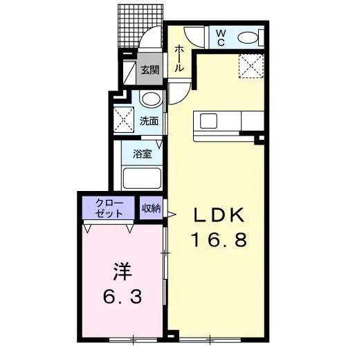 ビクトリー・B(1LDK/1階)の間取り写真