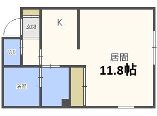 フォレスタ広葉町N(1K/2階)の間取り写真