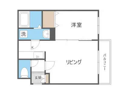 グランドサクセス北円山(1LDK/3階)の間取り写真