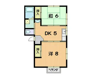 FOREST B(2DK/1階)の間取り写真