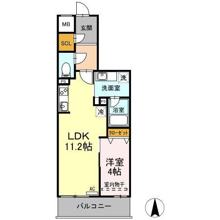 リモナーデ府内(1LDK/7階)の間取り写真
