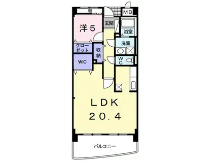ポルトーネ(1LDK/2階)の間取り写真
