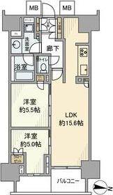 プラウドタワー名駅南(2LDK/12階)の間取り写真