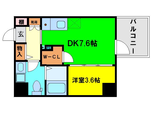 アドバンス西梅田IVエール(1DK/7階)の間取り写真