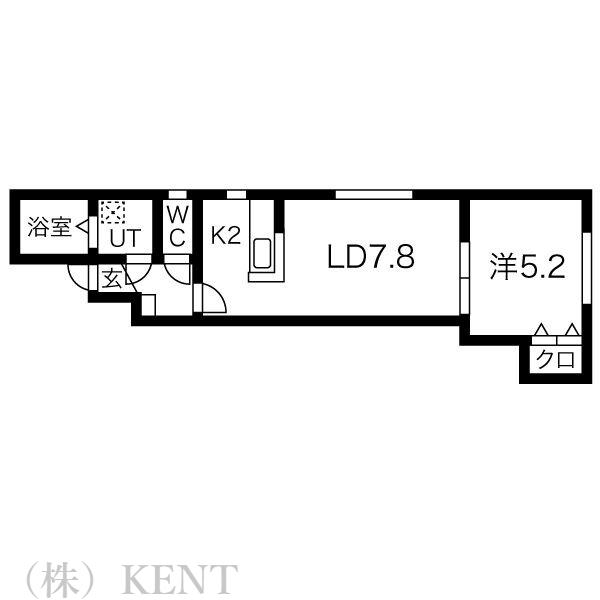 CCR八軒(1LDK/3階)の間取り写真