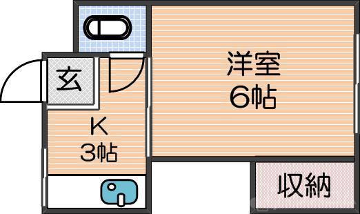 ハイツ葵(1K/3階)の間取り写真