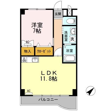 プレタ21(1LDK/3階)の間取り写真