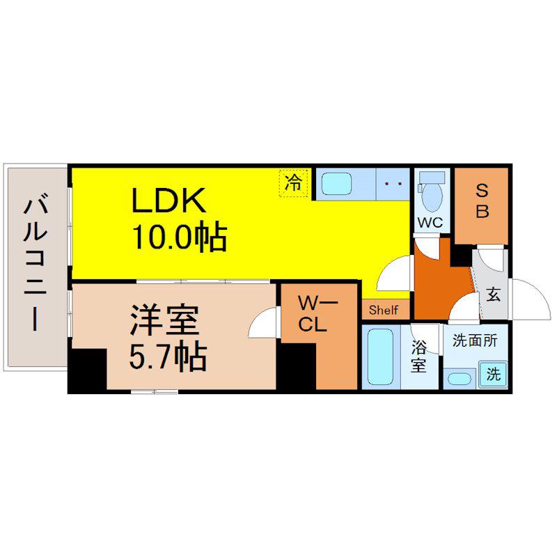オークスクエア吹上(1LDK/11階)の間取り写真
