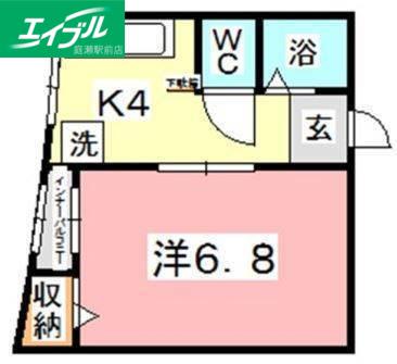 エミリービル(1K/2階)の間取り写真