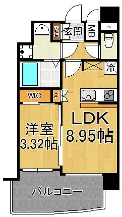 セレニテ甲子園プリエ(1LDK/3階)の間取り写真