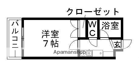 ファミール井ヶ谷B(1K/1階)の間取り写真