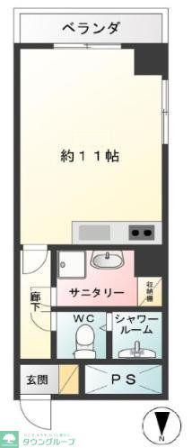 フォレスト杉山(1K/3階)の間取り写真