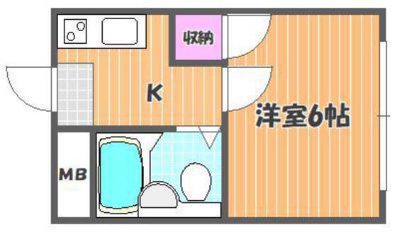 さかいビル(1K/3階)の間取り写真