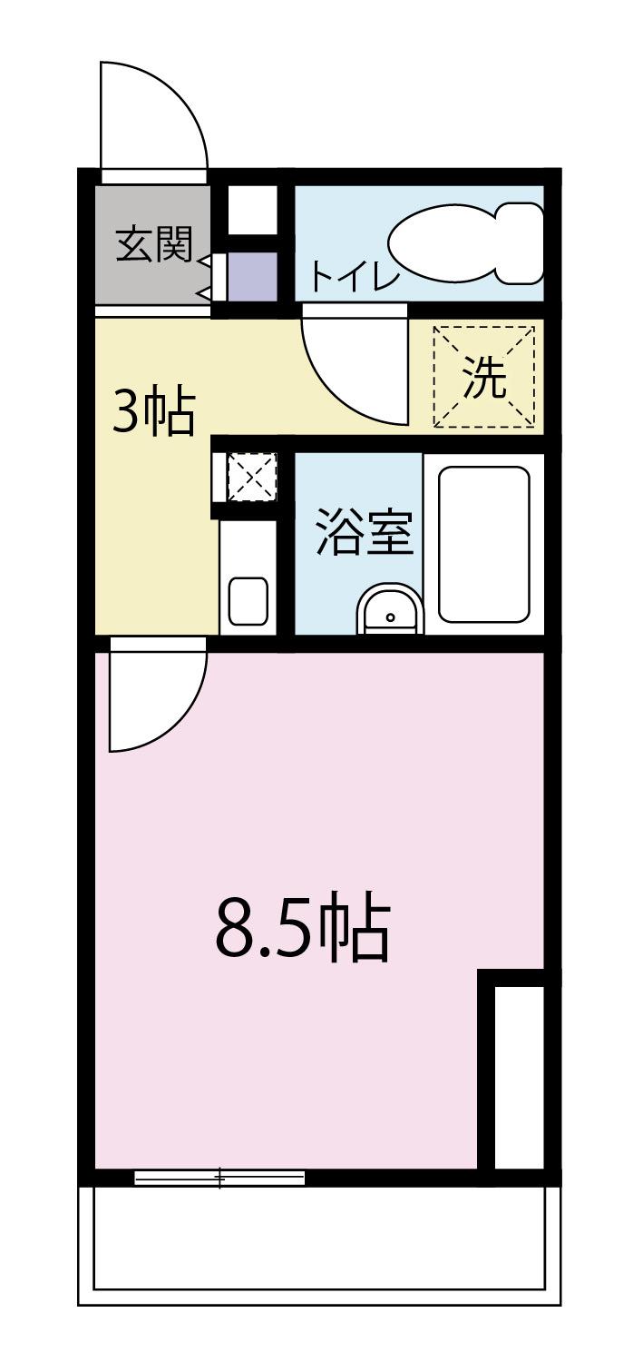 アーバンおもろ(1K/2階)の間取り写真