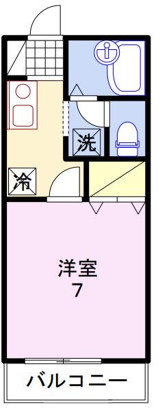ハイツ緑苑(1K/1階)の間取り写真