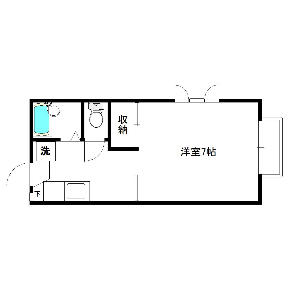エムコート(1K/2階)の間取り写真